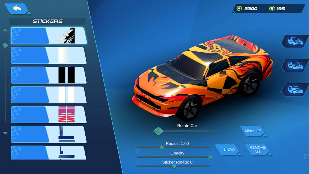 RC Revolution - Car customization