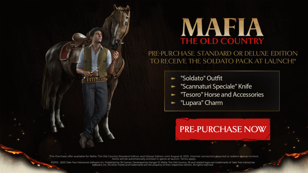 MAFIA: THE OLD COUNTRY PRE-PURCHASE OFFER