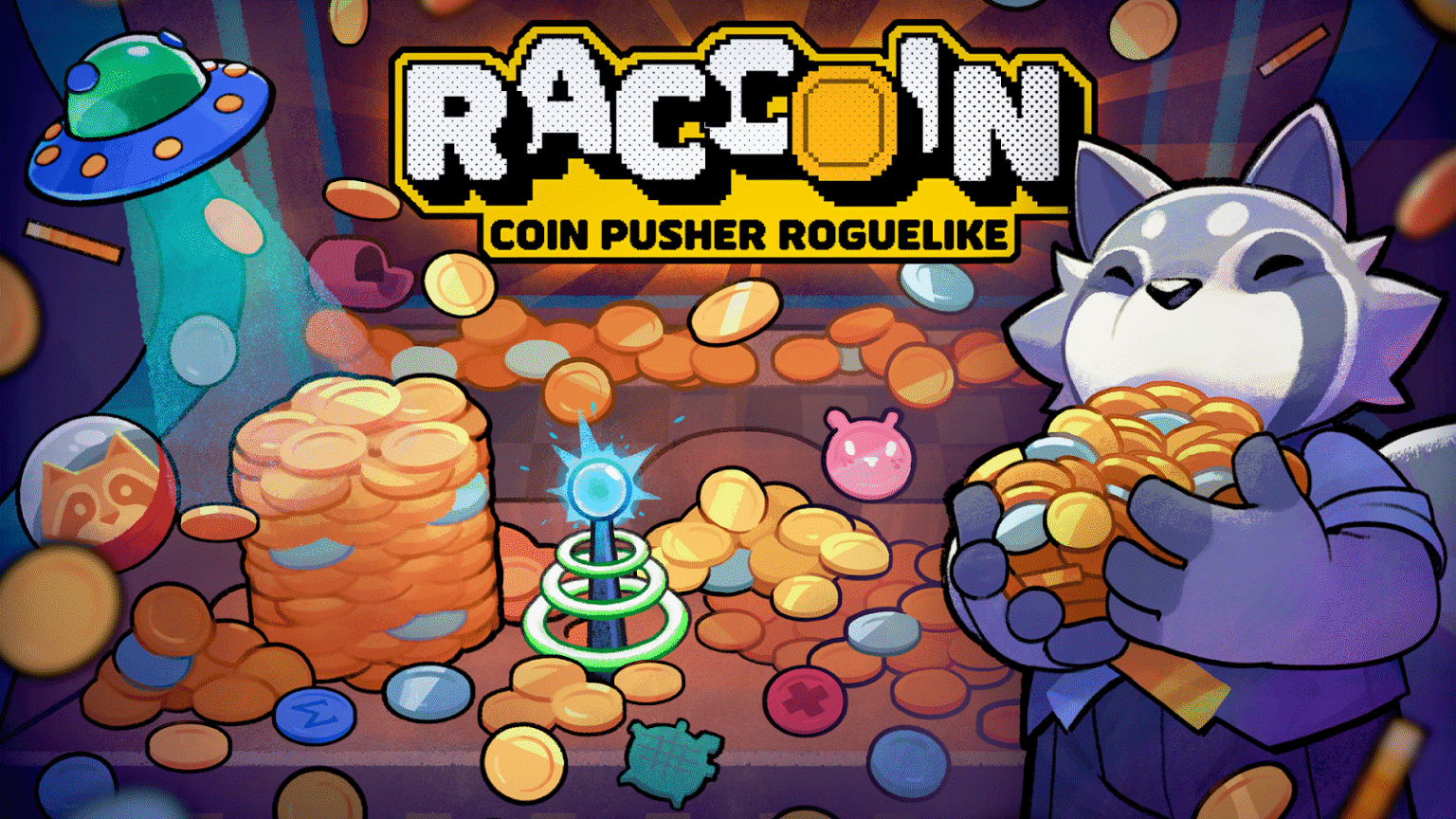 Try RACCOIN: The Arcade-Inspired Coin Pusher Roguelike This August RACCOIN - A coin pusher roguelike