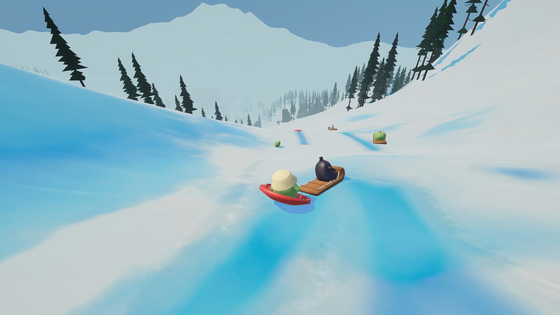 Sledding Game slopes racing ragdoll physics cozy cabin screenshot