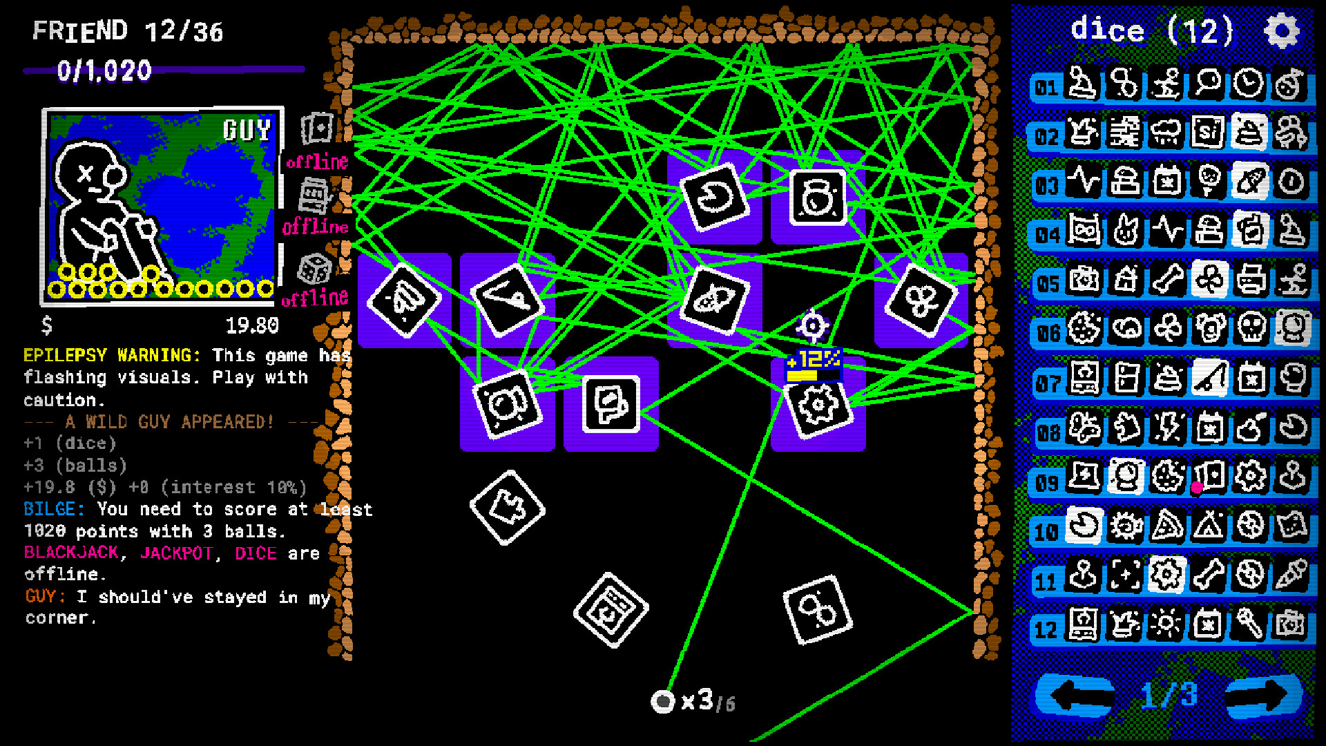 STICKER/BALL - dice board with stickers screenshot