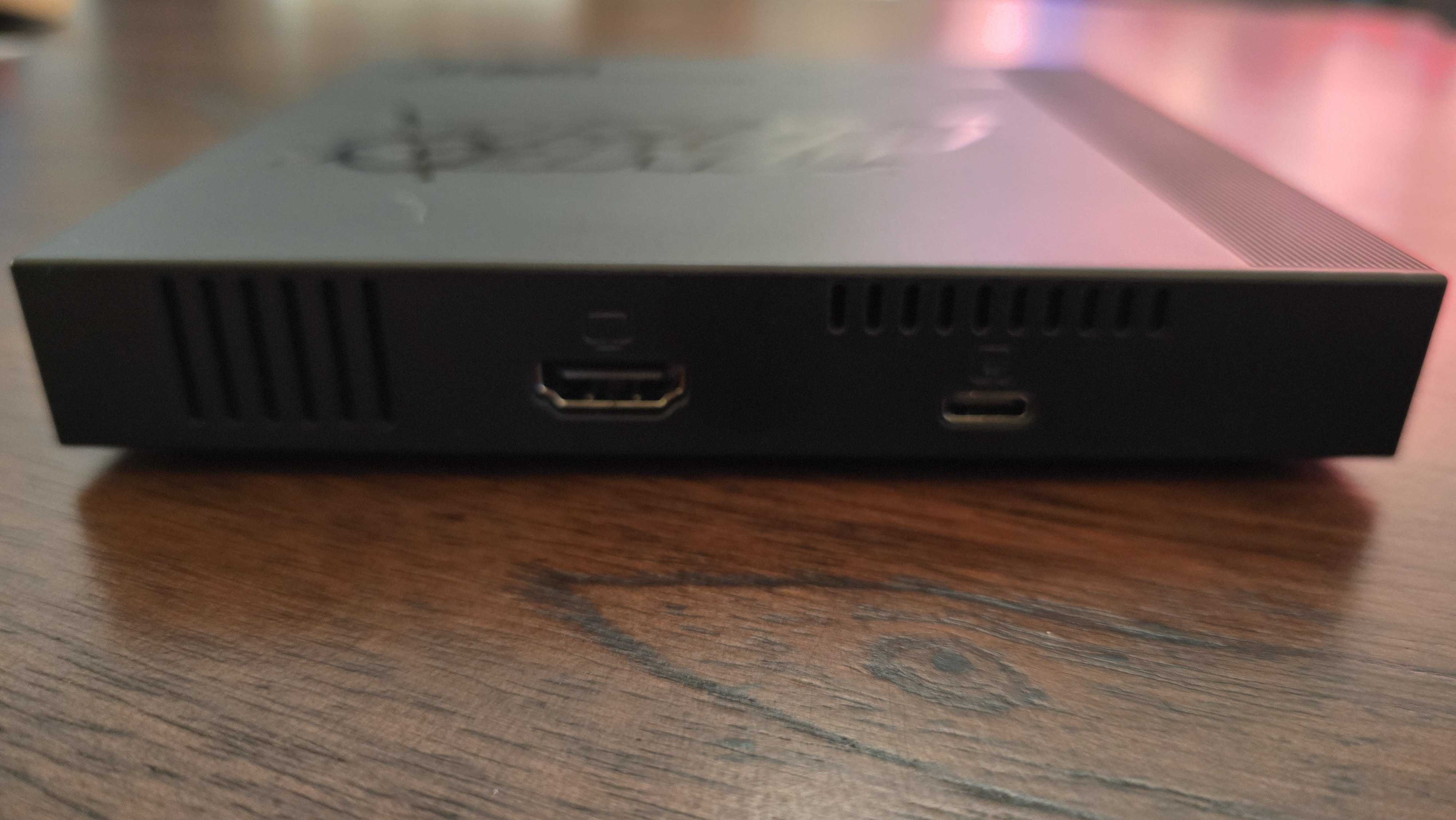 GAIME mini-console front panel power button USB-C gun ports reset