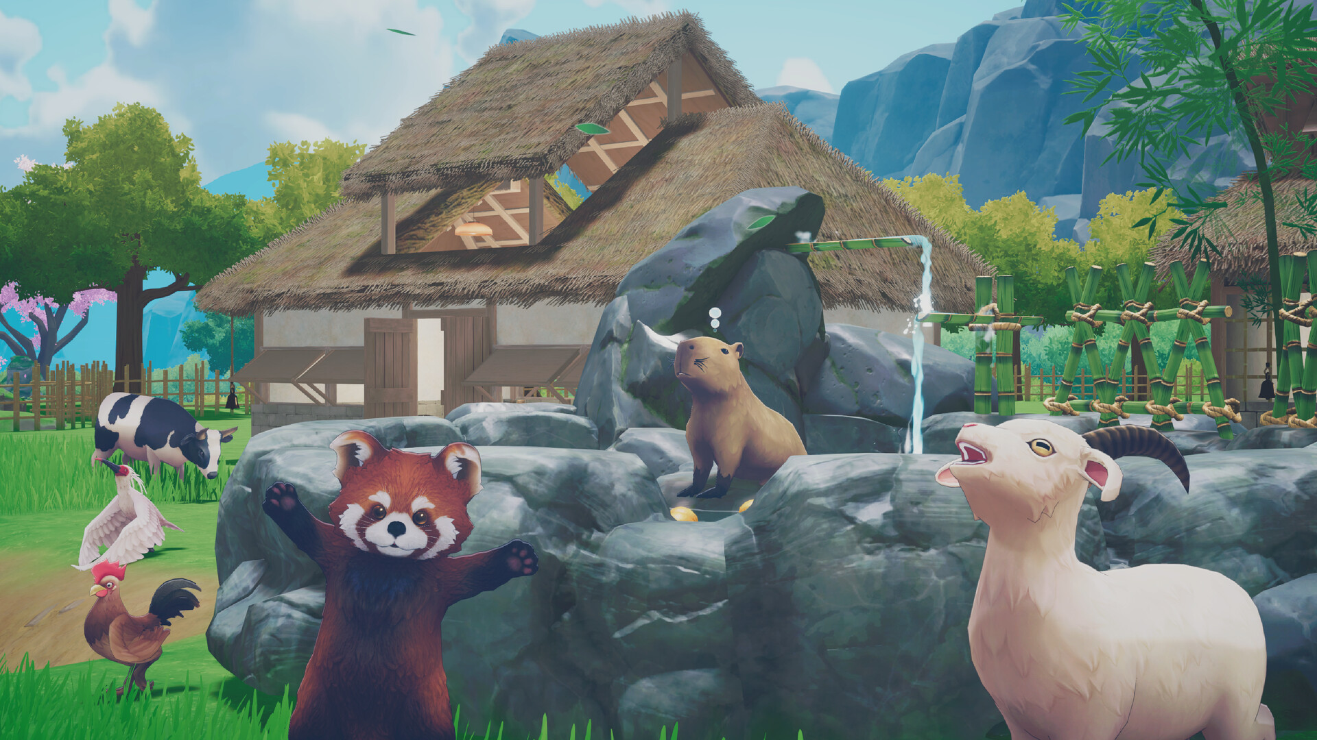 Tales of Seikyu farming yokai forms village characters cozy life sim Steam 2026