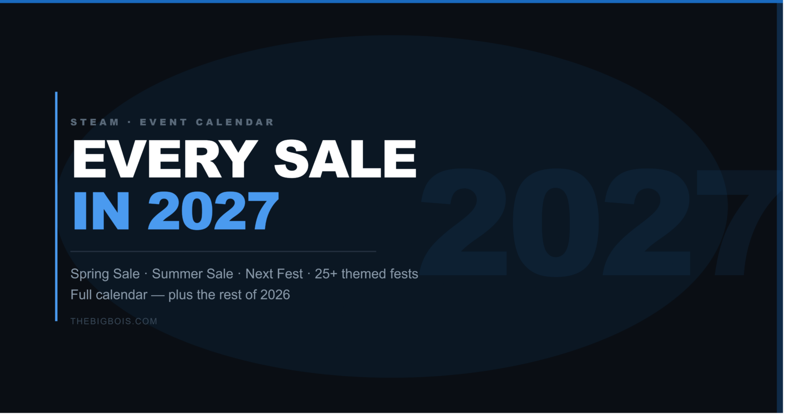 Every Steam Sale and Fest Scheduled for 2027 (So Far) — Full Calendar Steam Sale and Fest Scheduled for 2027