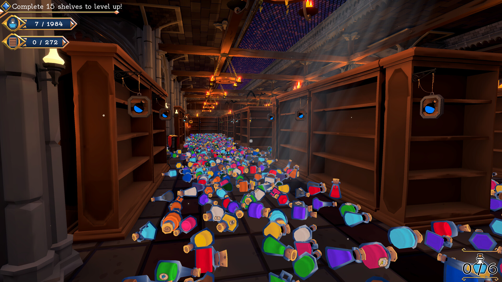 Shelve the Potions review — the enchanted cellar workshop with magical cats and shelves of sorted potions