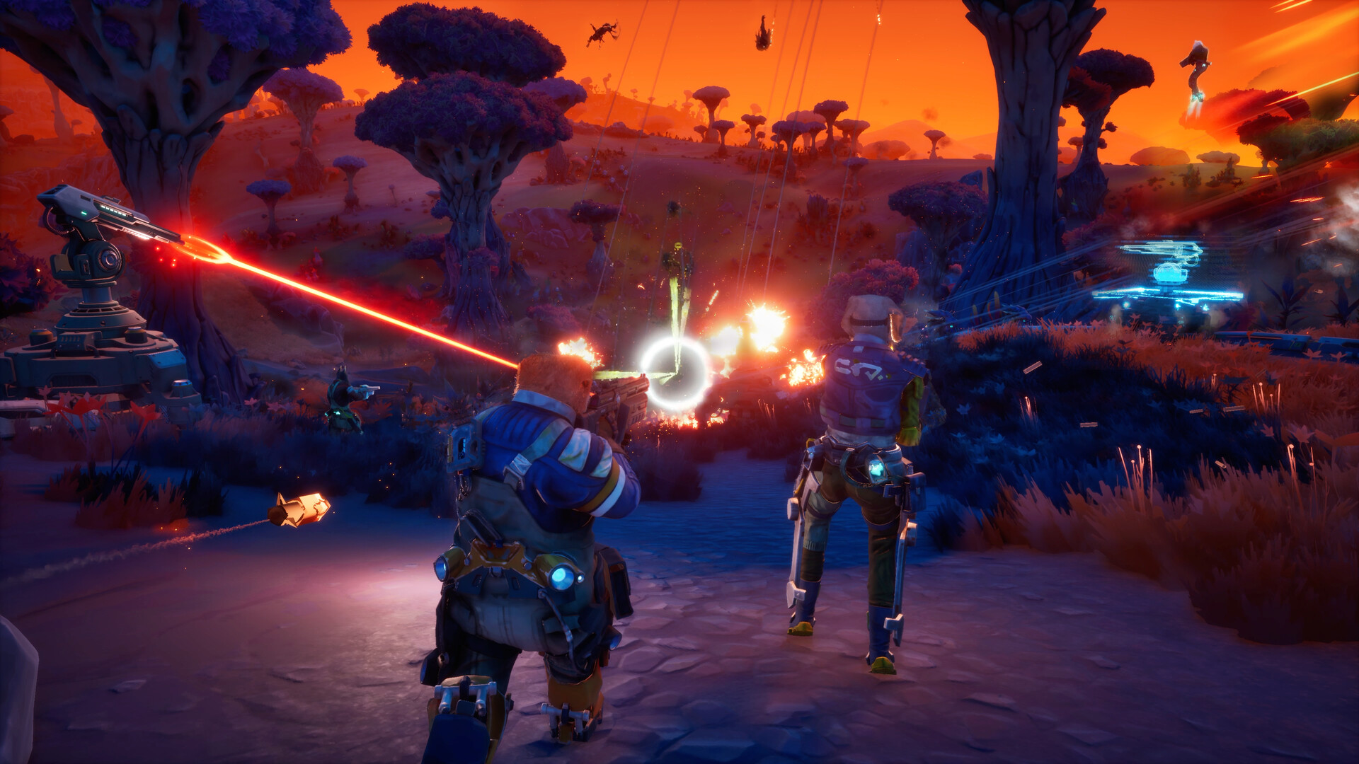GRAVHOUNDS playtest impressions — a pack of armed Gravhounds defending their base on a hostile alien planet