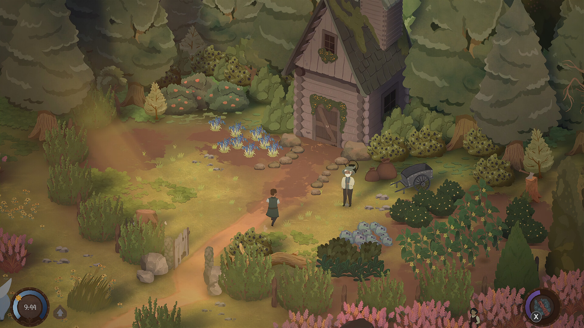Songs of Glimmerwick review — a witch student exploring the hand-drawn woodland island of Glimmerwick
