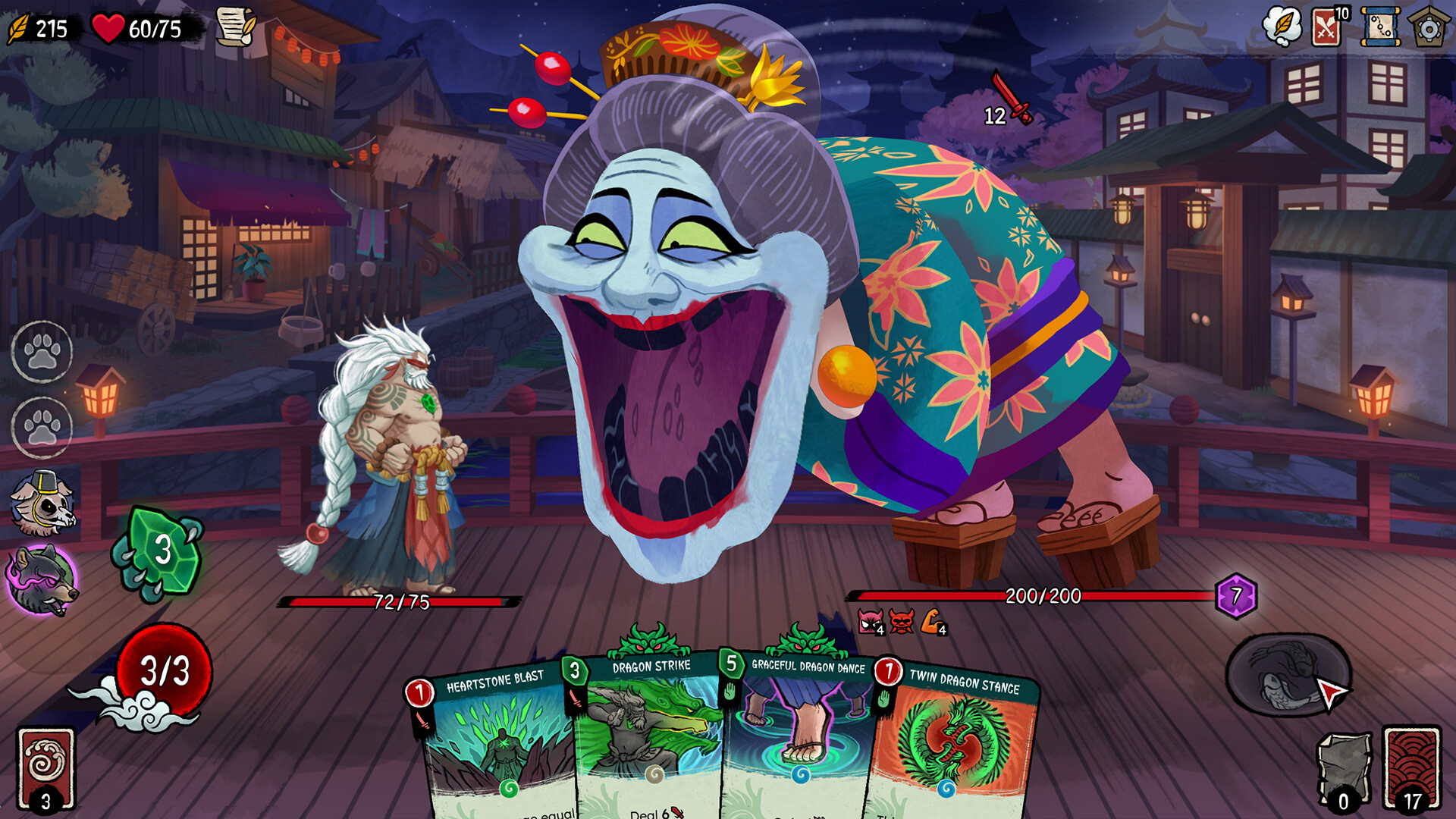 Talespinner review — a yokai enemy encounter drawn from Japanese folklore