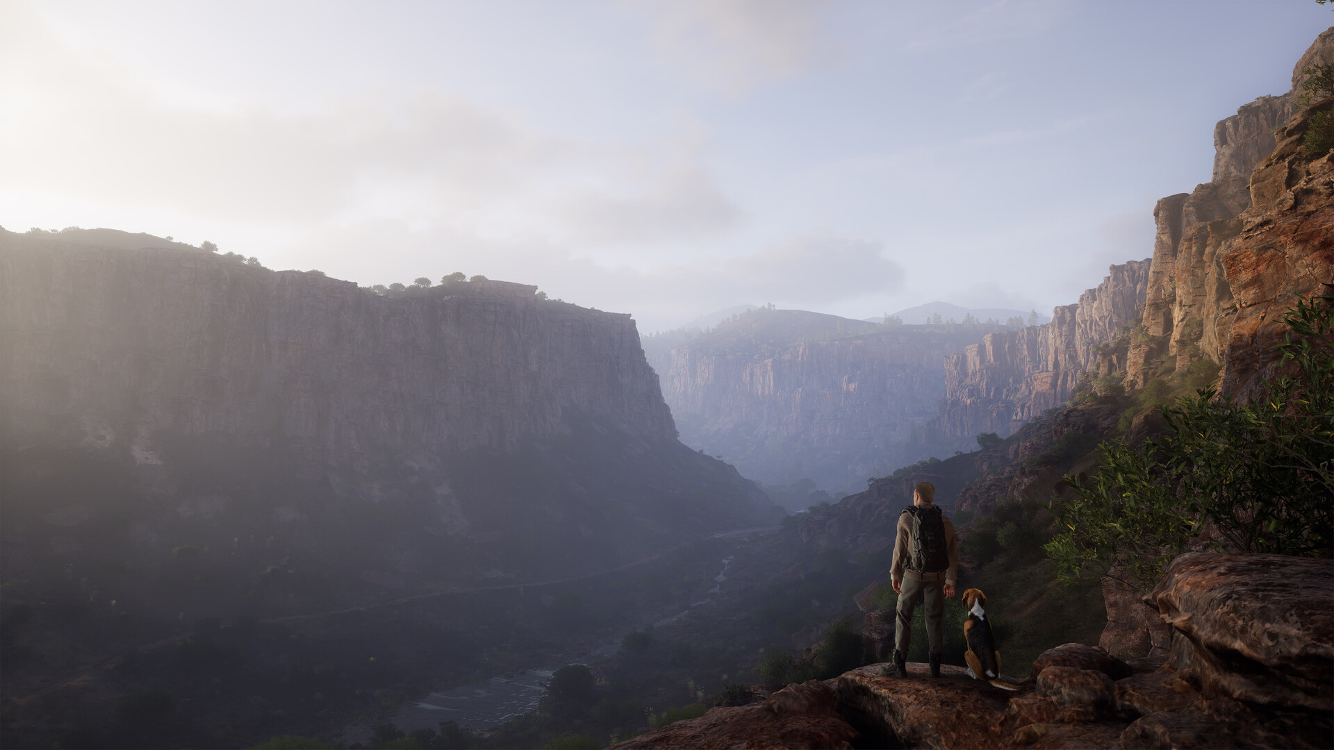 Way of the Hunter 2 PS5 review — a hunter glassing a herd of animals across a North American wilderness