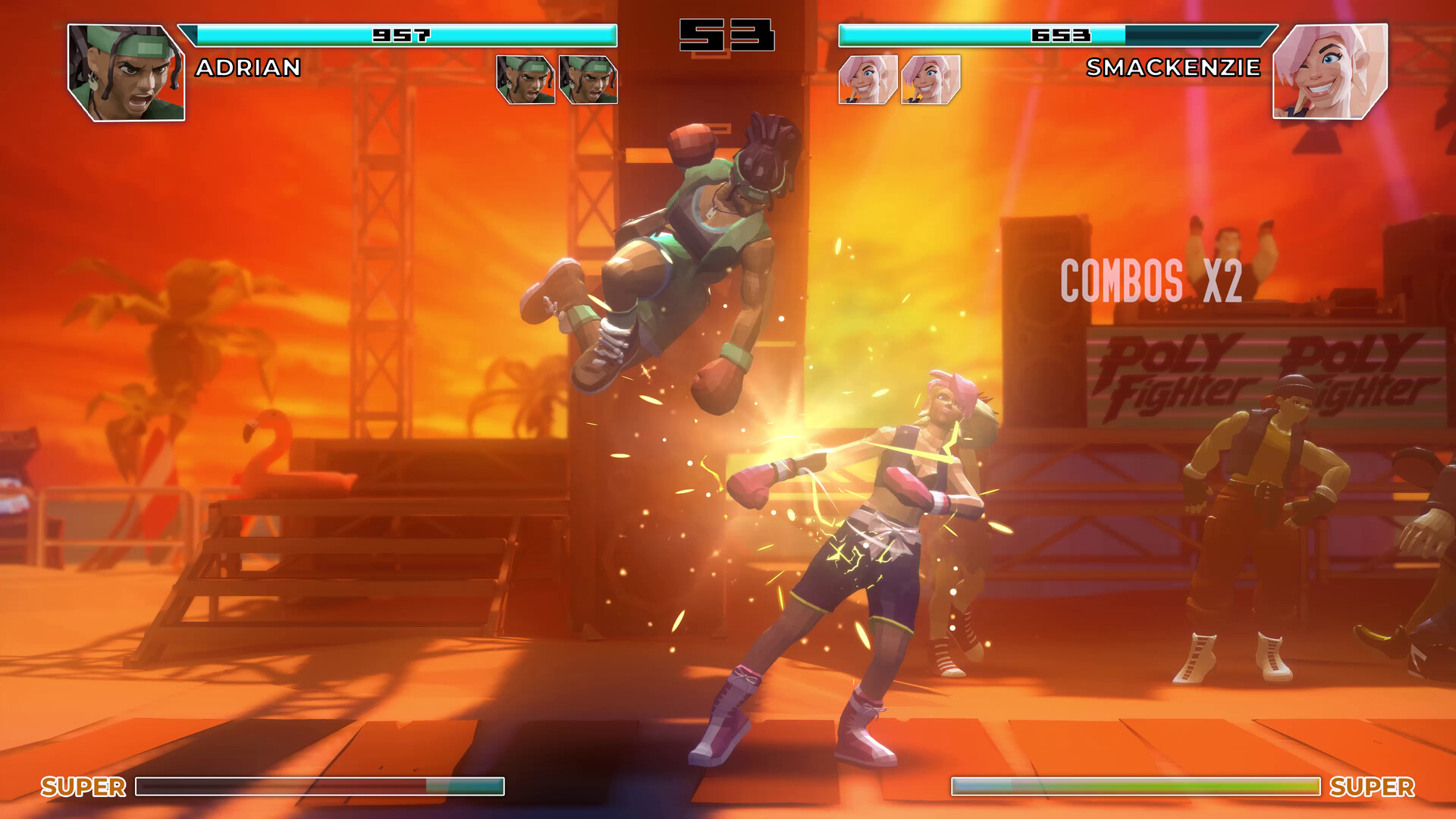 Poly Fighter review — a retro low-poly 1v1 fight in HeartLoop Games' roguelike fighting game
